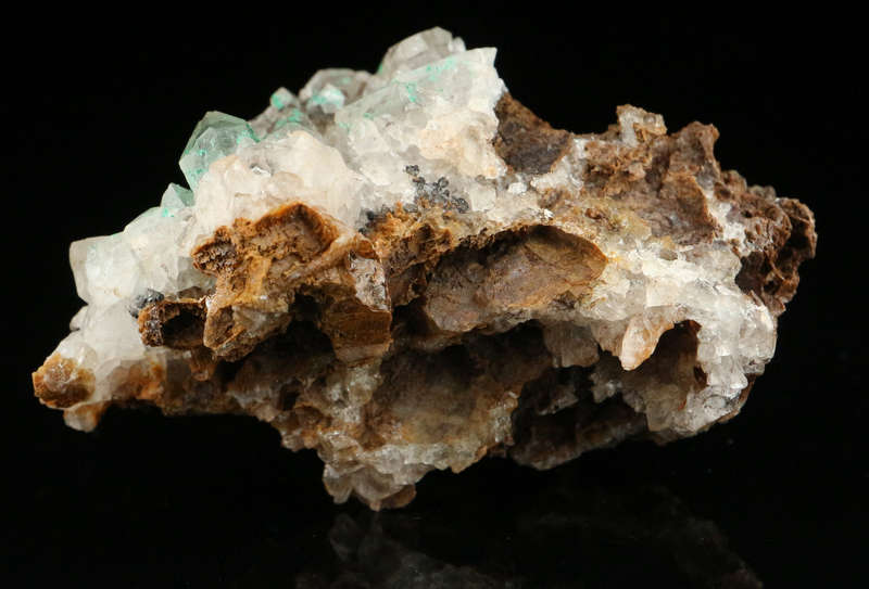 Malachite on Quartz on Matrix, Tenke Fungurume, DR Congo