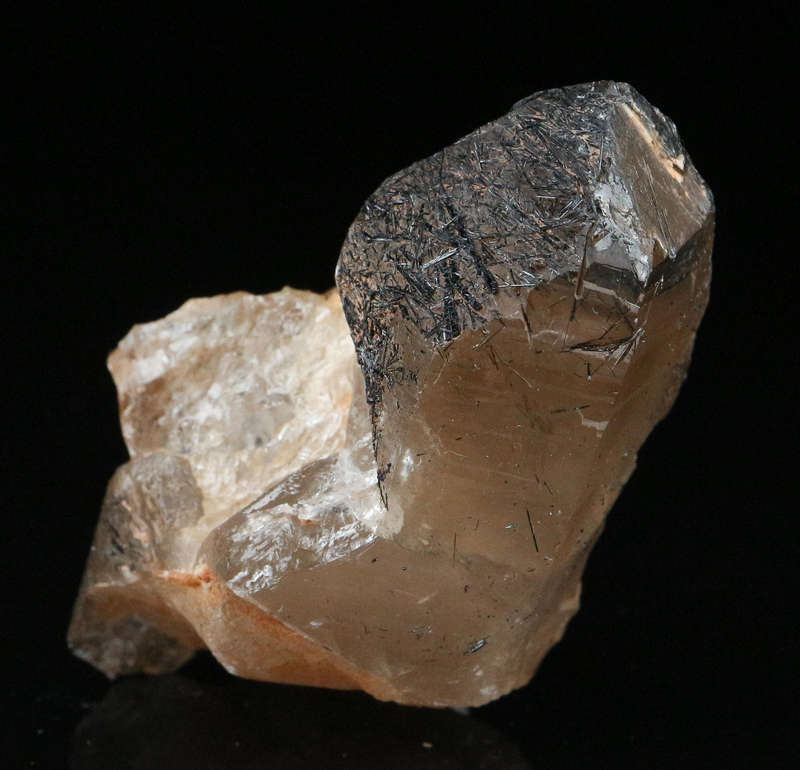 Schorl on Smoky Quartz, Erongo Mnt Region, Namibia