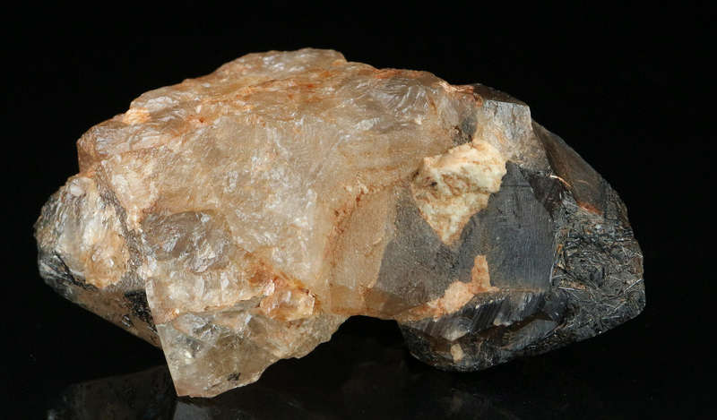 Schorl on Smoky Quartz, Erongo Mnt Region, Namibia