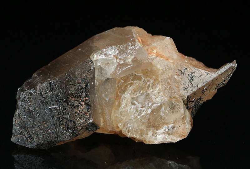 Schorl on Smoky Quartz, Erongo Mnt Region, Namibia