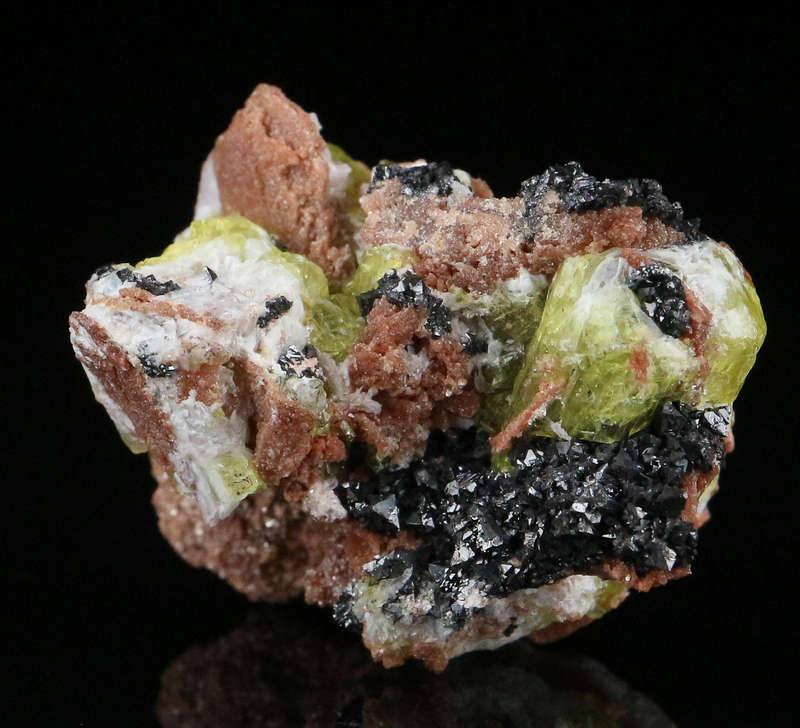 Ettringite, Hausmannite & Andradite,"N'Chwaning II Mine, Kalahari Manganese Field, Northern Cape, So