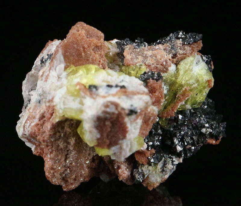 Ettringite, Hausmannite & Andradite,"N'Chwaning II Mine, Kalahari Manganese Field, Northern Cape, So
