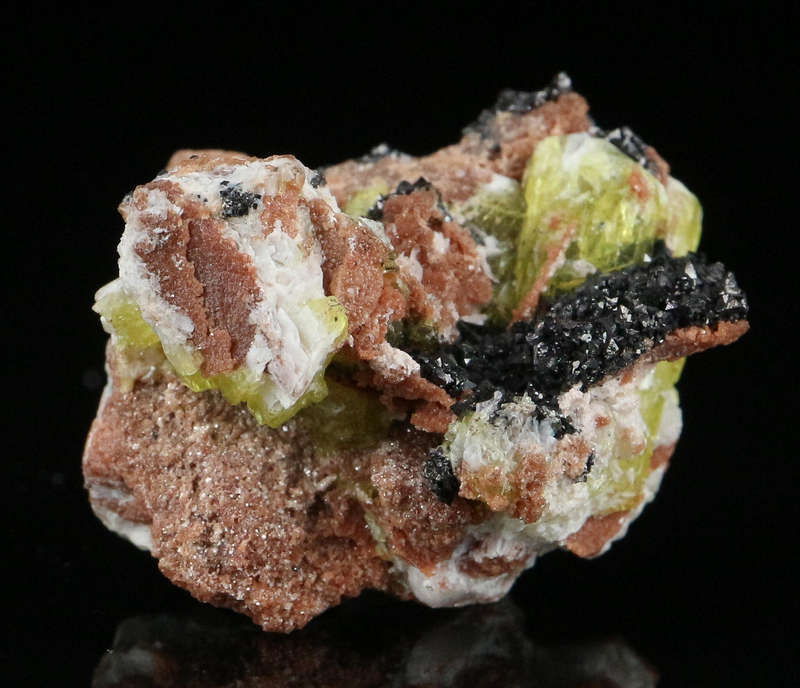 Ettringite, Hausmannite & Andradite,"N'Chwaning II Mine, Kalahari Manganese Field, Northern Cape, So