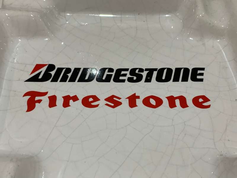 Ceramic Advertising Ashtray - Bridgestone Firestone Tyres