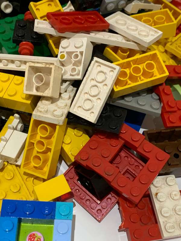 LEGO Lot // Please See Pics  Partial Models, Old Blocks, Souvenir Glasses, Lego Branded Case