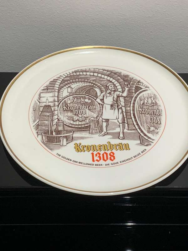 Continental Plates - Kronenbrau 1308  The Golden Oak Mellowed Beer  Limited Edition Advertisement