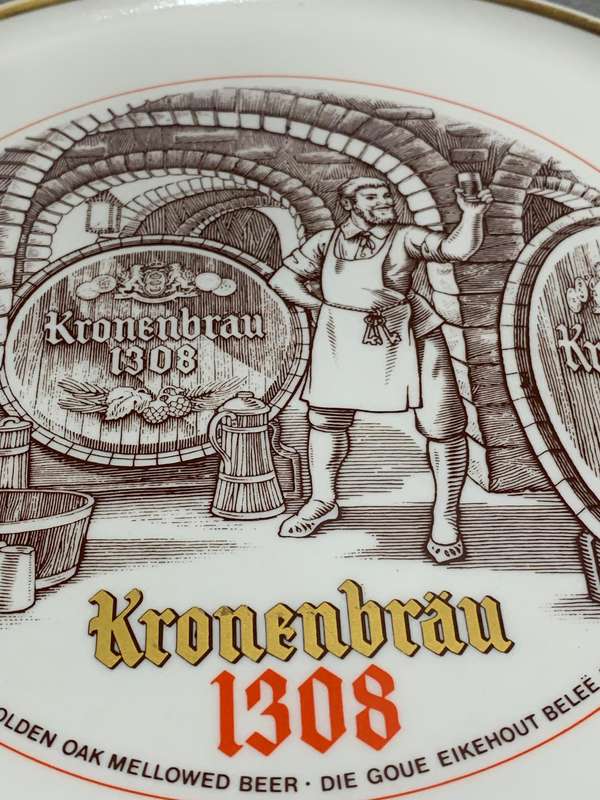 Continental Plates - Kronenbrau 1308  The Golden Oak Mellowed Beer  Limited Edition Advertisement