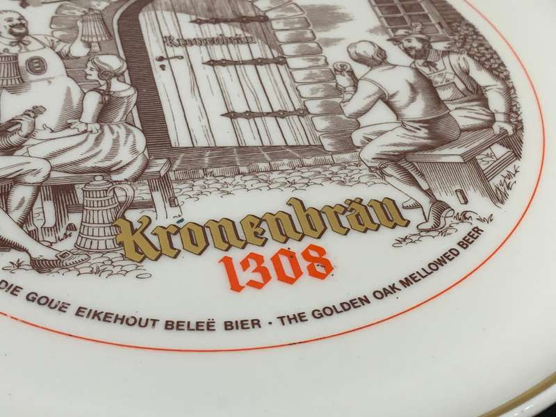 Continental Plates - Kronenbrau 1308  The Golden Oak Mellowed Beer  Limited Edition Advertisement