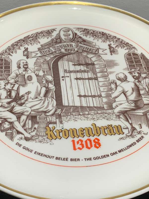 Continental Plates - Kronenbrau 1308  The Golden Oak Mellowed Beer  Limited Edition Advertisement
