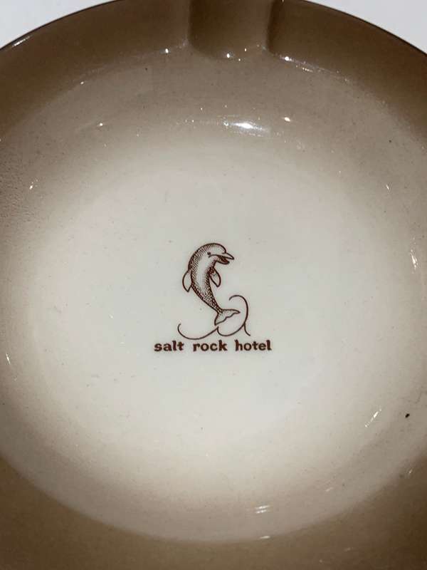 Vintage Continental China Ashtray - Holidays Of Yesteryear - Salt Rock Hotel