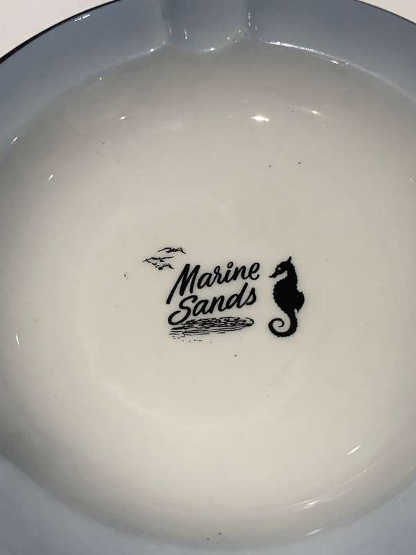 Vintage Continental China Ashtray - Holidays Of Yesteryear - Marine Sands Hotel