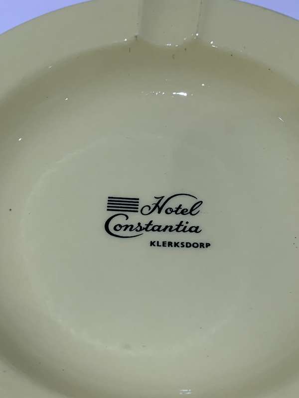 Vintage Continental China Ashtray - Holidays Of Yesteryear - Hotel Constantia - Klerksdorp