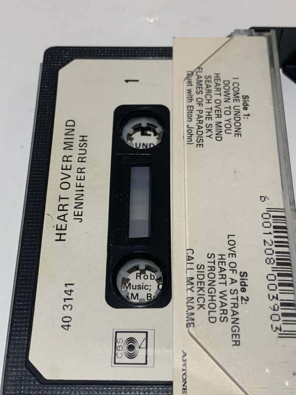 Cassette Tape - Jennifer Rush . Heart Over Mind - Not Tested / See Pics
