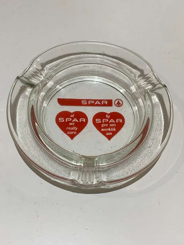 Vintage Glass Ashtray - Spar Supermarkets 1980s