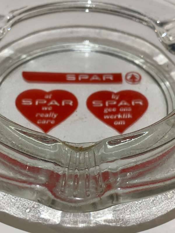 Vintage Glass Ashtray - Spar Supermarkets 1980s