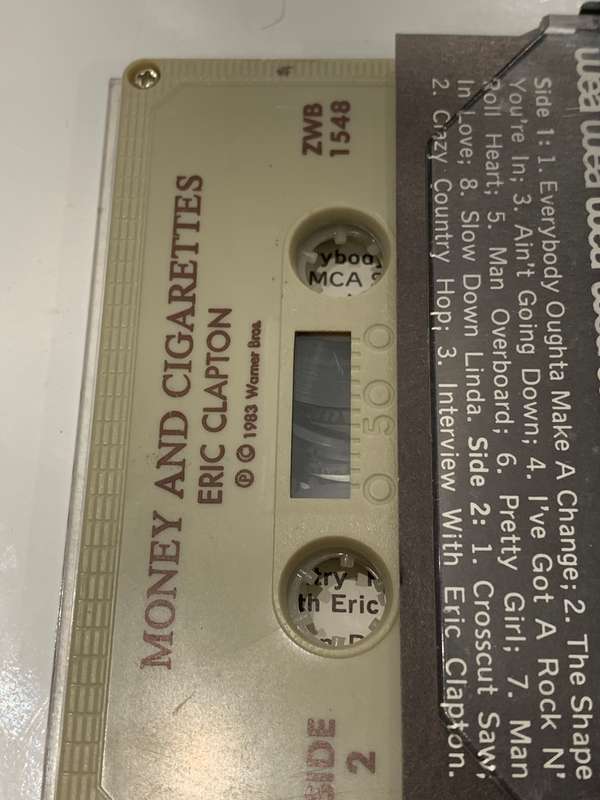 Cassette Tape - Eric Clapton . Money & Cigarettes - Not Tested / See Pics
