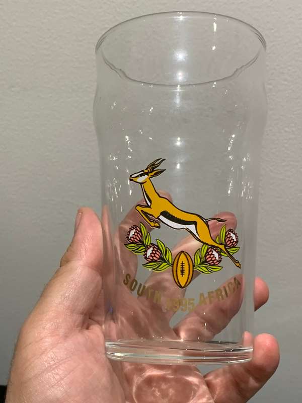 Vintage 1995 Springboks Rugby Pint Glass  Great Condition For Age