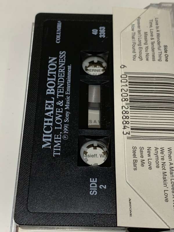 Cassette Tape - Michael Bolton . Time, Love & Tenderness - Not Tested / See Pics