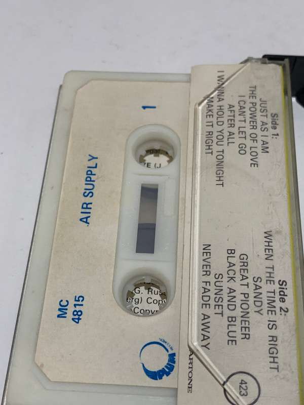 Cassette Tape - Air Supply . Just As I Am - Not Tested / See Pics