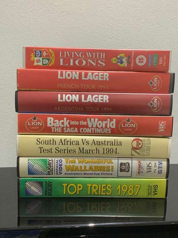 7 x Vintage #Rugby Themed VHS Tapes  80s / 90s Era - Awesome Cover Advertising.