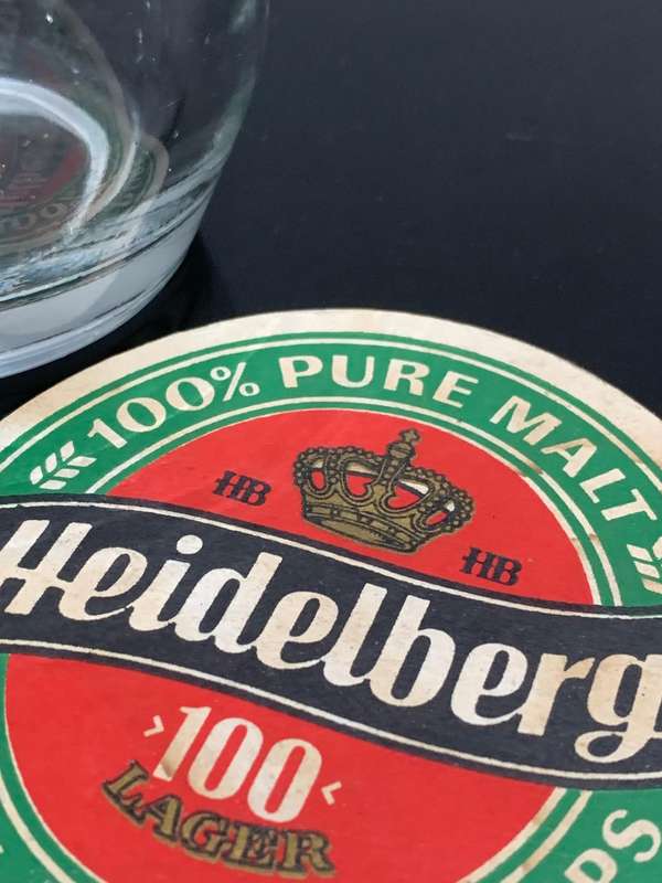 Vintage 0.5L Glass Beer Mug  Heidelberg Lager