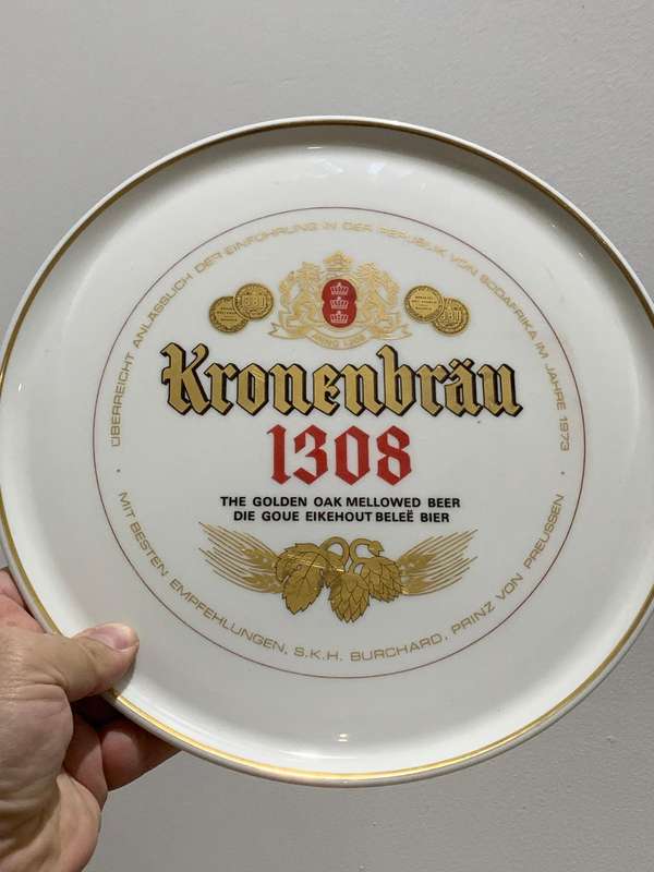 Continental Plate - Kronenbrau 1308  The Golden Oak Mellowed Beer