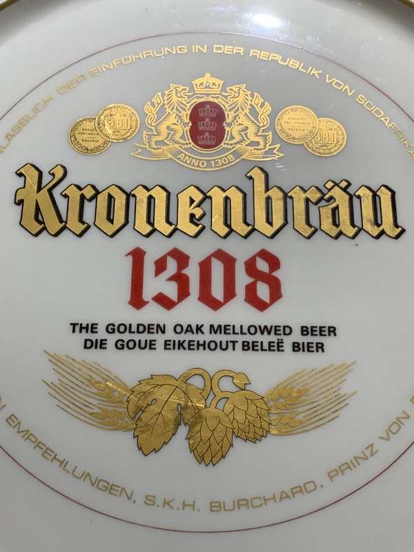 Continental Plate - Kronenbrau 1308  The Golden Oak Mellowed Beer