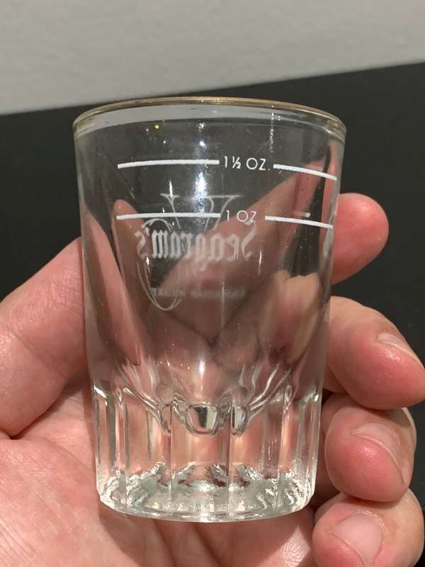 High Quality Large Tot Glass - Seagrams Canadian Whiskey