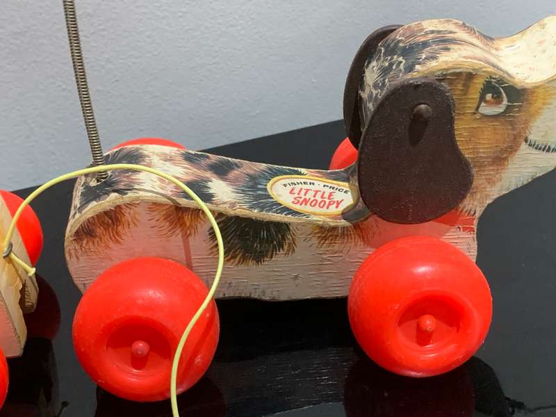Pair Of Vintage, Wooden, Fisher Price, Pull Toys - Little Snoopy & Seal