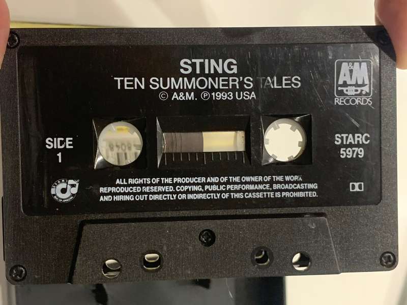 Cassette Tape - Sting . Ten Summoners Tales - Not Tested / See Pics