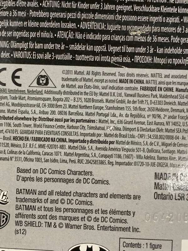 Sealed Batman Toy Figurine  DC Comics 2011