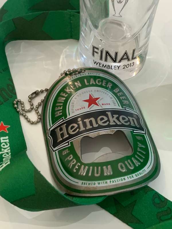 Heineken Bar Paraphernalia  Limited Edition Champions League Glass & Bottle Openers