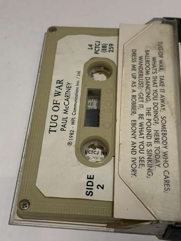 Cassette Tape - Paul McCartney . Tug Of War - Not Tested / Sold As Is / See Pics (J/E)