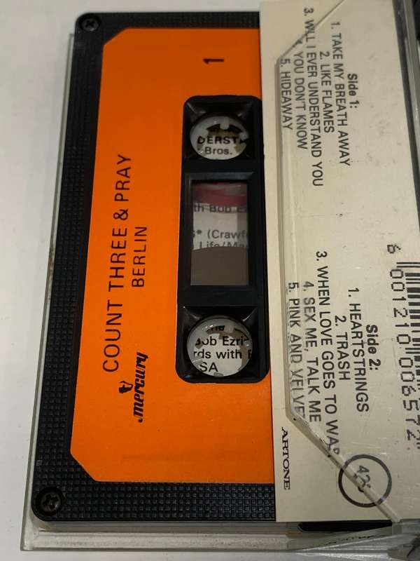 Cassette Tape - Berlin . Count Three And Pray - Not Tested / Sold As Is / See Pics