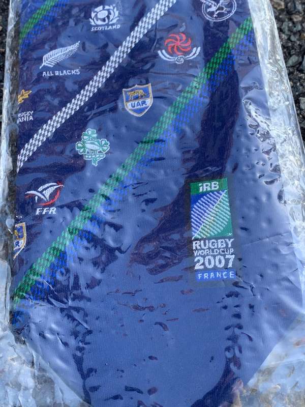 Pair Of New & Unused Souvenir Ties  2007 Rugby World Cup - France . Winning Year For Boks