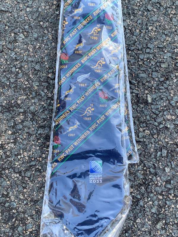 New & Unused Souvenir Tie  2011 Rugby World Cup Collection - Past Winners