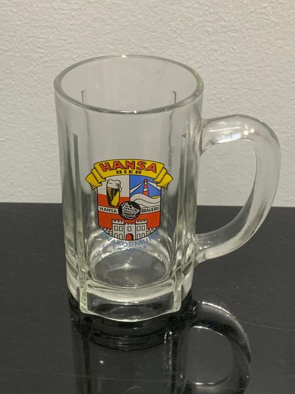 Vintage Glass Bar Mug  Hansa Bier  Swakopmund SWA  No Chips / Cracks