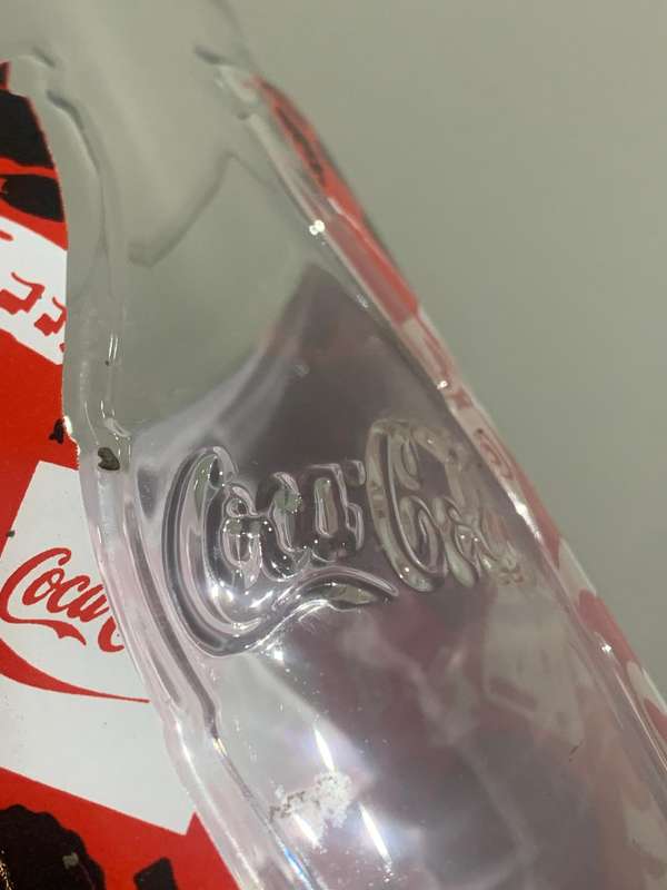 Trio Of Collectible Glass Coke Glasses  Awesome Design With Embossed Contour Bottles