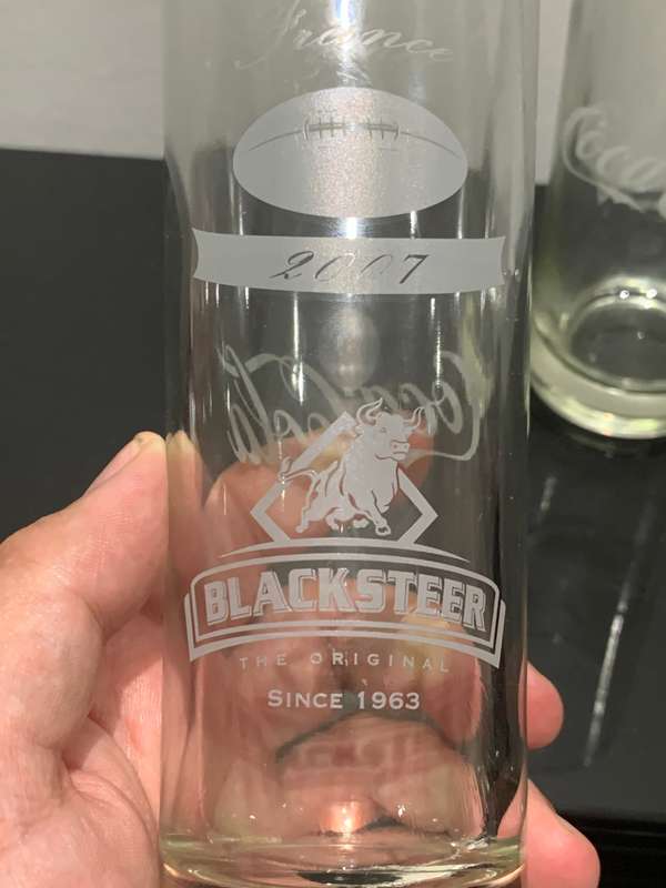 Pair Of Promotional Coca-Cola Glasses From The Black Steer - Promoting Rugby World Cup France 2007