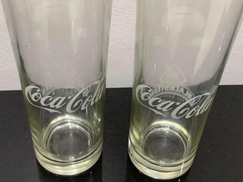 Pair Of Promotional Coca-Cola Glasses From The Black Steer - Promoting Rugby World Cup France 2007