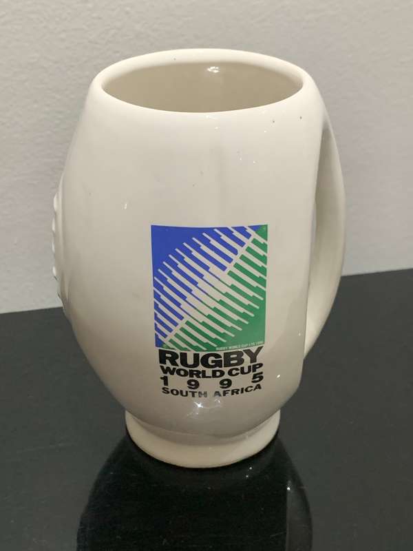 1995 Rugby World Cup Souvenir Mug  Boot Shaped  Participating Nations