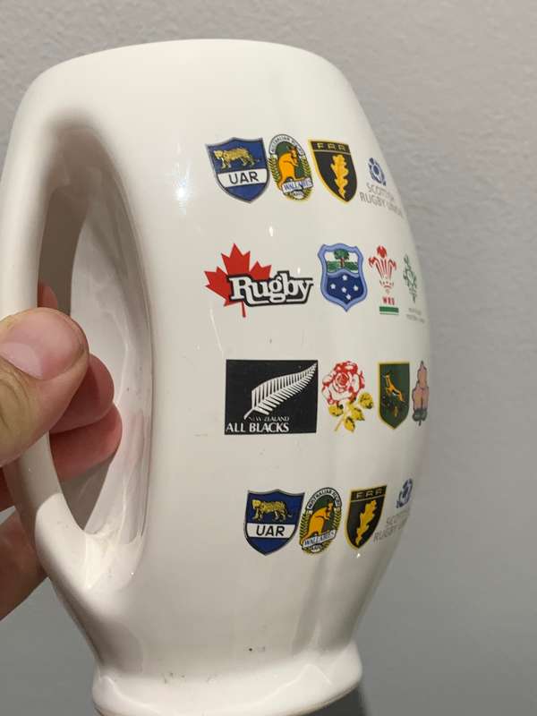 1995 Rugby World Cup Souvenir Mug  Boot Shaped  Participating Nations