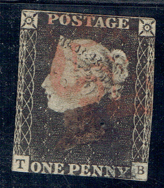 1840 ENGLAND Q Victoria 1 PENNY BLACK used single with MALTESE CROSS cancelation