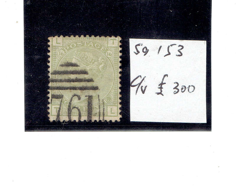 1876 ENGLAND 4d used single SG153 CV GTBP300 (R3250)
