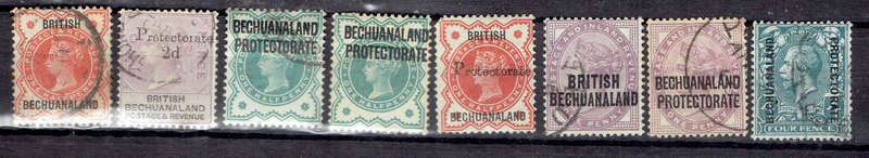1887-1913 BECHUANALAND Protectorate used and MLH singles  see scan