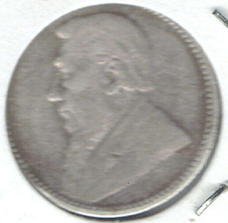 1893 Z A R  92% silver 6d in F grade