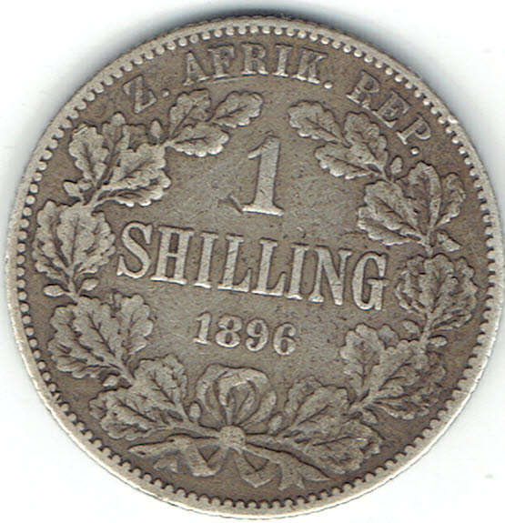 1896 Z A R 92% silver 1 shillinh in VF grade