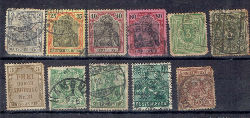 Deutshe Reich 7  old used stamps See scan