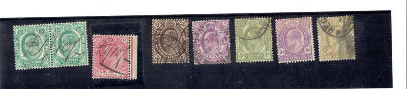 1902 COGH  K E Vll 1/2d-1s used singles CC 65-72 CV R 80