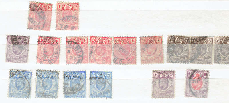 1903 O F S 17 used singles of K E Vll see scan